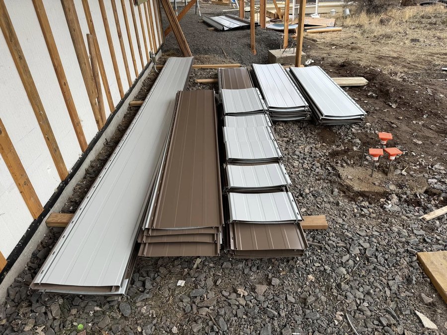 Panels staged at a jobsite ready for install